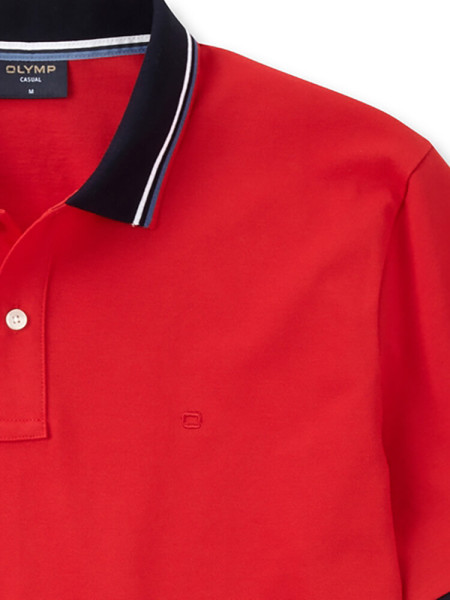 OLYMP Polo Rojo Piqué