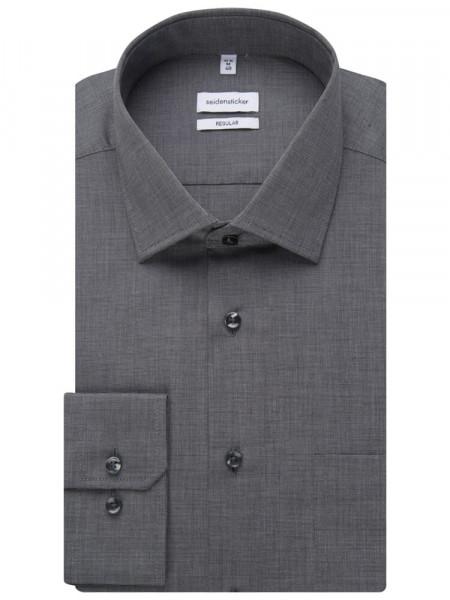 SEIDENSTICKER Regular Fit Camisa Antracita Business Kent Fil à Fil - Vista 4