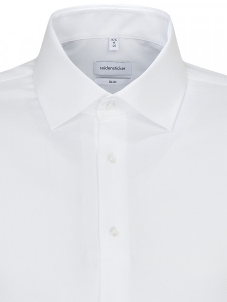 SEIDENSTICKER Slim Fit Camisa Blanco Business Kent Struktur - Vista 2
