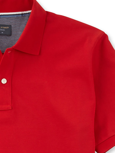 OLYMP Polo Rojo Piqué