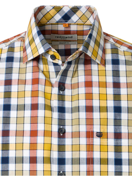 REDMOND Comfort Fit Camisa Amarillo Kent Struktur - Vista 1
