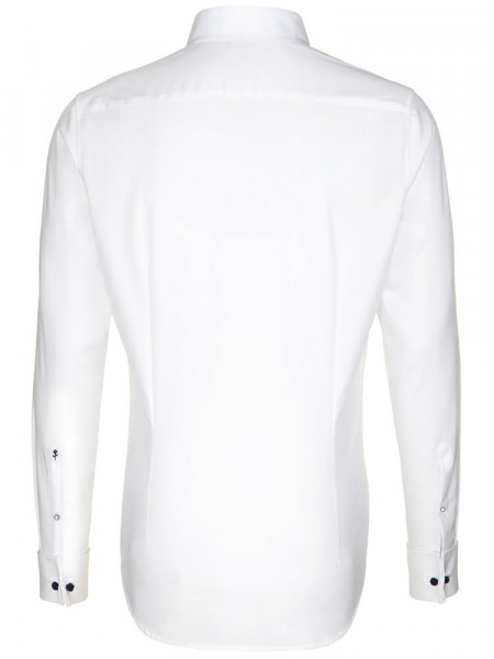 SEIDENSTICKER Tailored Fit Camisa Blanco Kläppchen Popeline