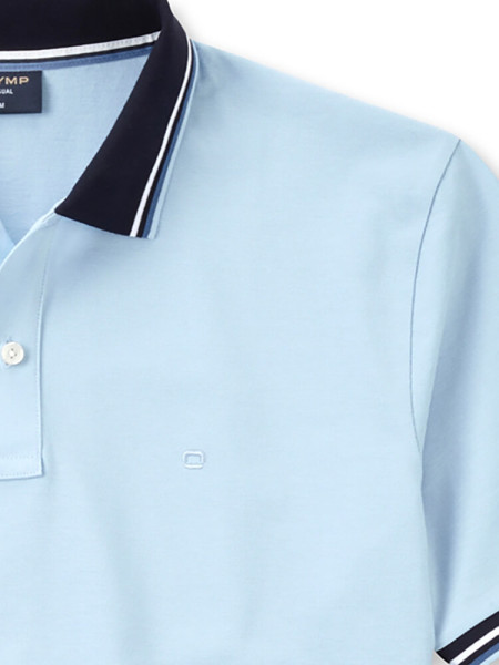 OLYMP Polo Azul claro Piqué