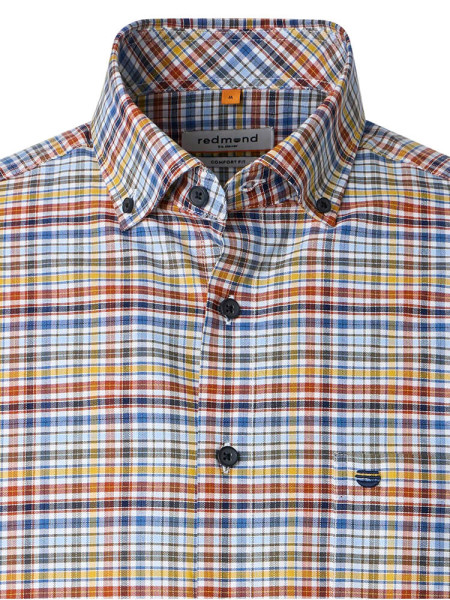 REDMOND Comfort Fit Camisa Rojo Button-Down Fein Oxford - Vista 1