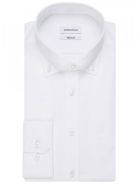 SEIDENSTICKER Regular Fit Camisa Blanco Button-Down Popeline - Vista 4