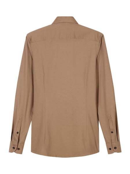 OLYMP Slim Fit Camisa Marrón claro New York Kent Jersey