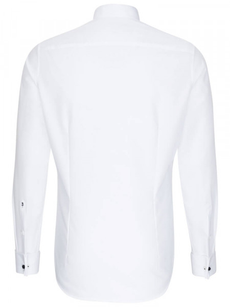 SEIDENSTICKER Slim Fit Camisa Blanco Kläppchen Popeline
