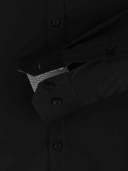 VENTI Slim Fit Camisa Negro Kent Easy Care  - Vista 2