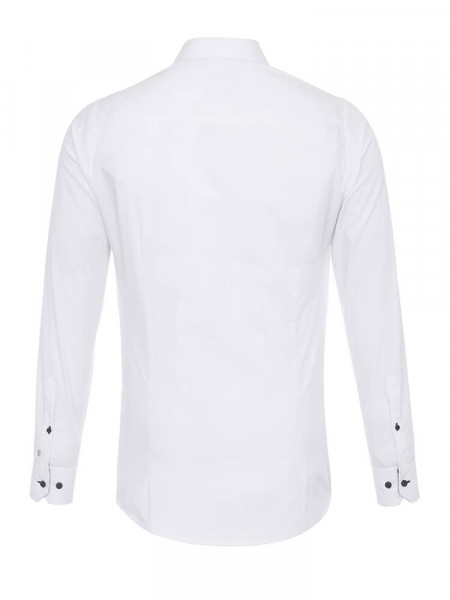 PURE Extra Slim Fit Camisa Blanco Modern Kent Popeline