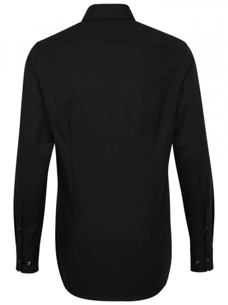 SEIDENSTICKER Slim Fit Camisa Negro Business Kent Popeline