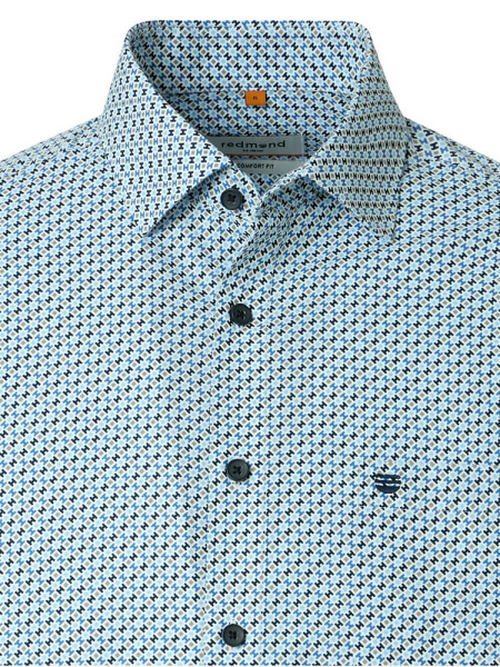 REDMOND Comfort Fit Camisa Azul claro Kent Print - Vista 1