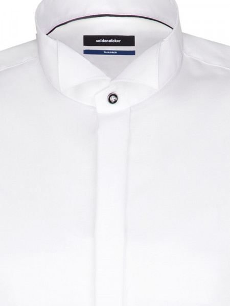 SEIDENSTICKER Tailored Fit Camisa Blanco Kläppchen Popeline - Vista 2
