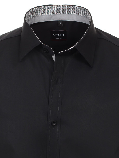 VENTI Slim Fit Camisa Negro Kent Easy Care  - Vista 1