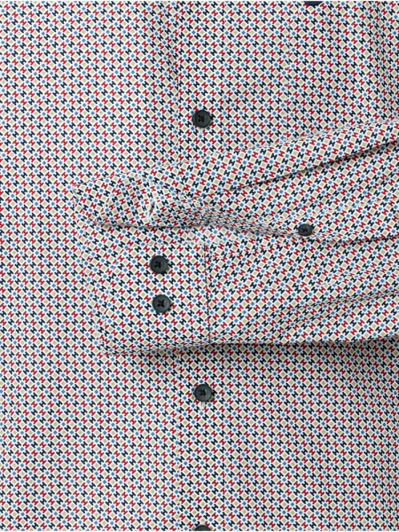 REDMOND Comfort Fit Camisa Rojo Kent Print - Vista 2