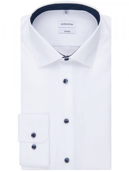 SEIDENSTICKER Tailored Fit Camisa Blanco Business Kent Popeline - Vista 4
