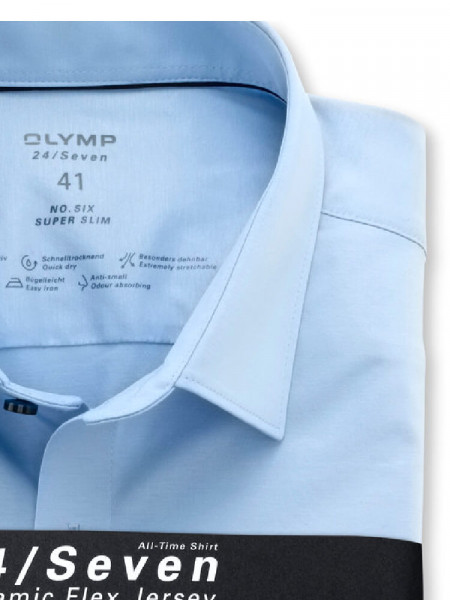 OLYMP Extra Slim Fit Camisa Azul claro Urban Kent Jersey - Vista 2