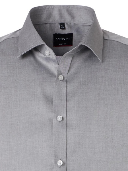 VENTI Slim Fit Camisa Gris Kent Popeline - Vista 1