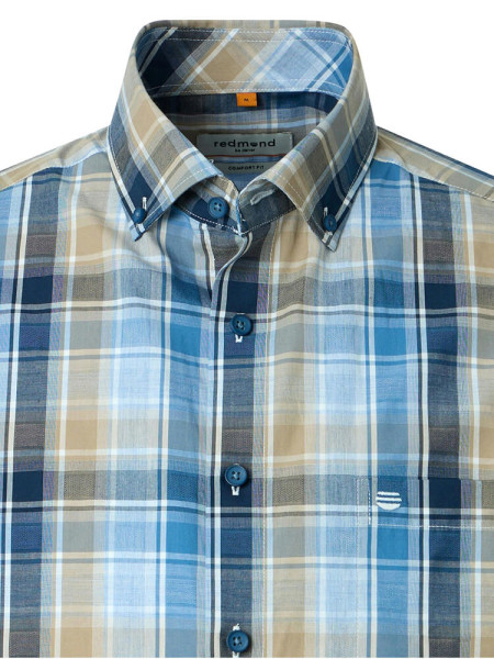 REDMOND Comfort Fit Camisa Azul claro Button-Down Hyperflex Dobby - Vista 1