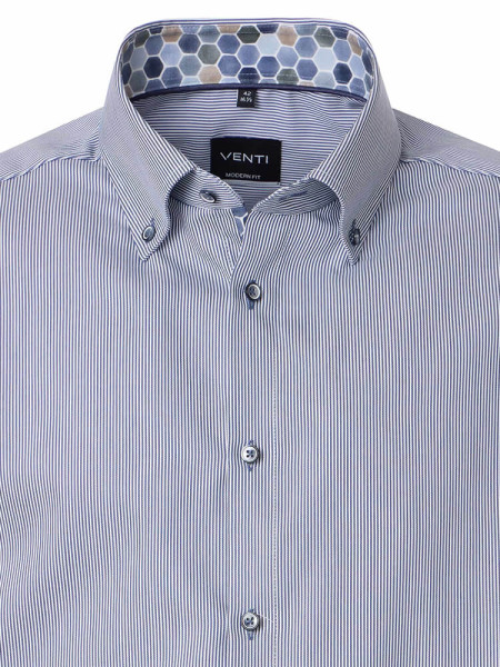 VENTI Regular Fit Camisa Azul oscuro Button-Down Struktur - Vista 1