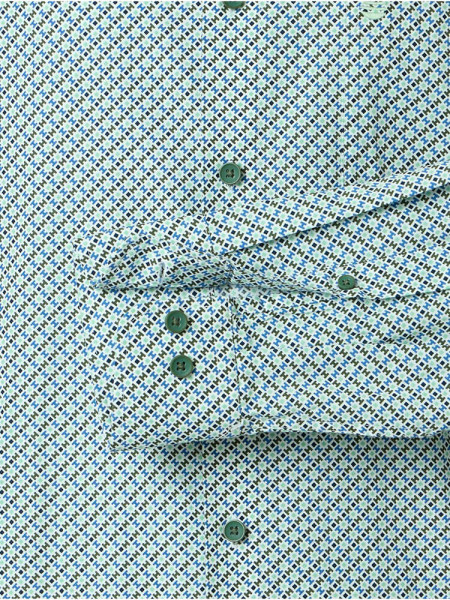 REDMOND Comfort Fit Camisa Verde Kent Print - Vista 2