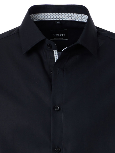 VENTI Comfort Fit Camisa Negro Kent Popeline - Vista 1