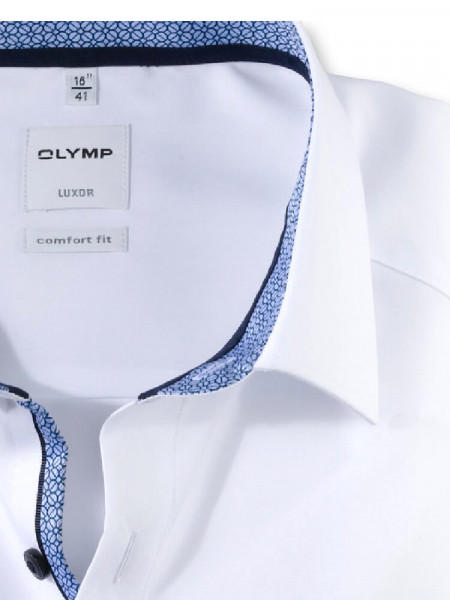OLYMP Comfort Fit Camisa Blanco New Kent Popeline