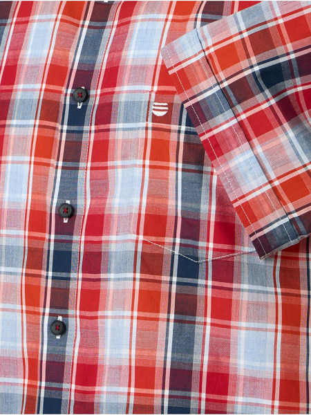 REDMOND Comfort Fit Camisa Rojo Button-Down Hyperflex Dobby - Vista 2