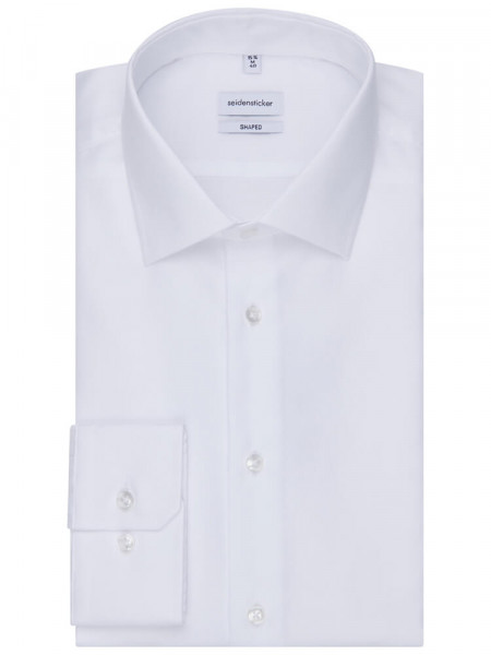 SEIDENSTICKER Tailored Fit Camisa Blanco Business Kent Struktur - Vista 4