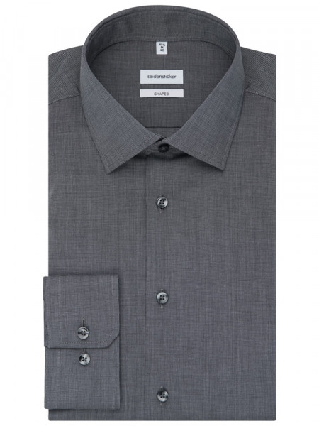 SEIDENSTICKER Tailored Fit Camisa Antracita Business Kent Fil à Fil - Vista 4