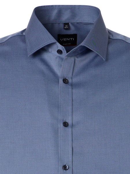 VENTI Slim Fit Camisa Azul humo Kent Popeline - Vista 1