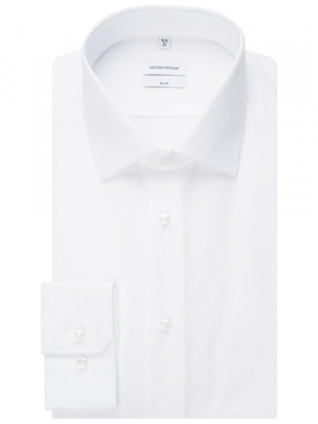 SEIDENSTICKER Slim Fit Camisa Blanco Business Kent Popeline - Vista 4