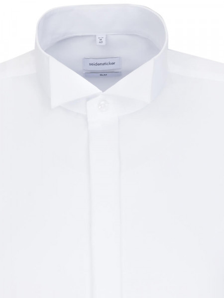 SEIDENSTICKER Slim Fit Camisa Blanco Kläppchen Popeline - Vista 2