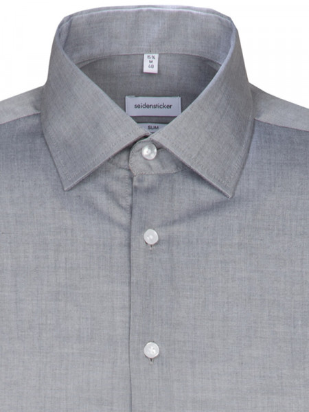 SEIDENSTICKER Slim Fit Camisa Gris Business Kent Chambray - Vista 2
