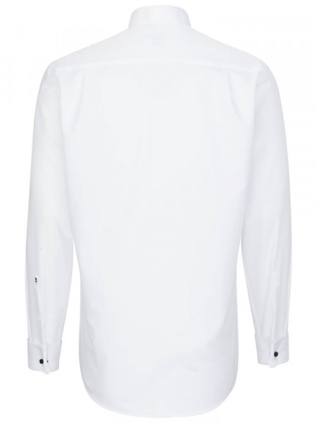 SEIDENSTICKER Regular Fit Camisa Blanco Kläppchen Popeline