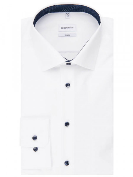 SEIDENSTICKER Extra Slim Fit Camisa Blanco Business Kent Popeline - Vista 4