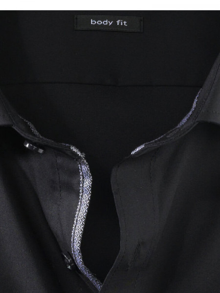 OLYMP Slim Fit Camisa Negro Royal Kent Uni Stretch - Vista 1