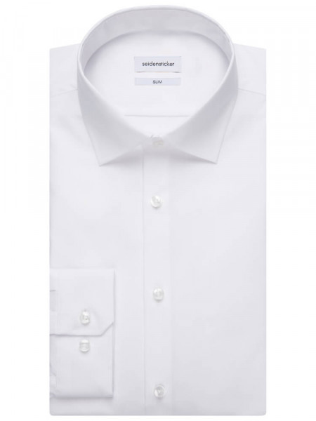 SEIDENSTICKER Slim Fit Camisa Blanco Business Kent Popeline - Vista 4