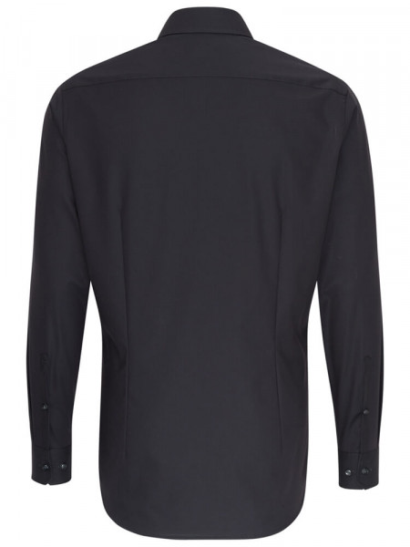 SEIDENSTICKER Tailored Fit Camisa Negro Business Kent Popeline