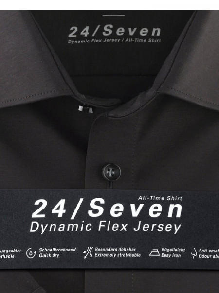 OLYMP Slim Fit Camisa Negro New York Kent Jersey - Vista 1