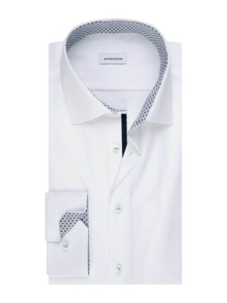 SEIDENSTICKER Tailored Fit Camisa Blanco Business Kent Popeline - Vista 1