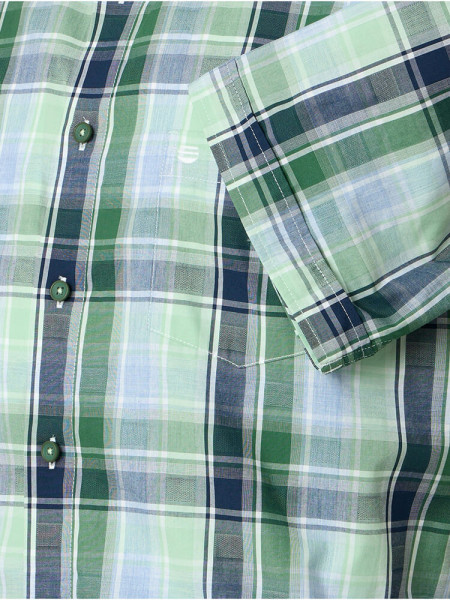 REDMOND Comfort Fit Camisa Verde Button-Down Hyperflex Dobby - Vista 2