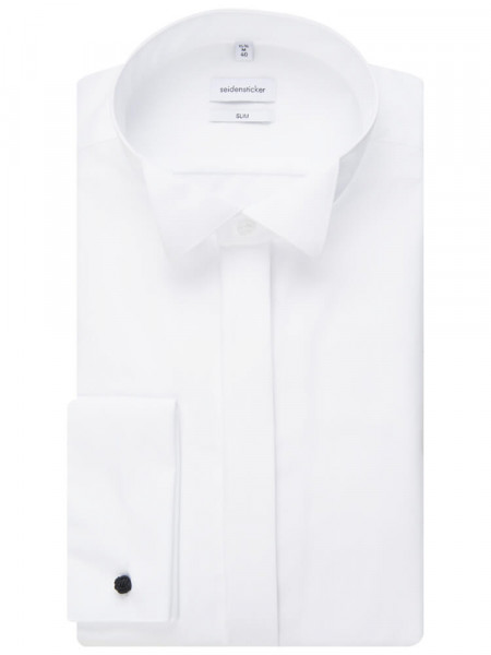 SEIDENSTICKER Slim Fit Camisa Blanco Kläppchen Popeline - Vista 4