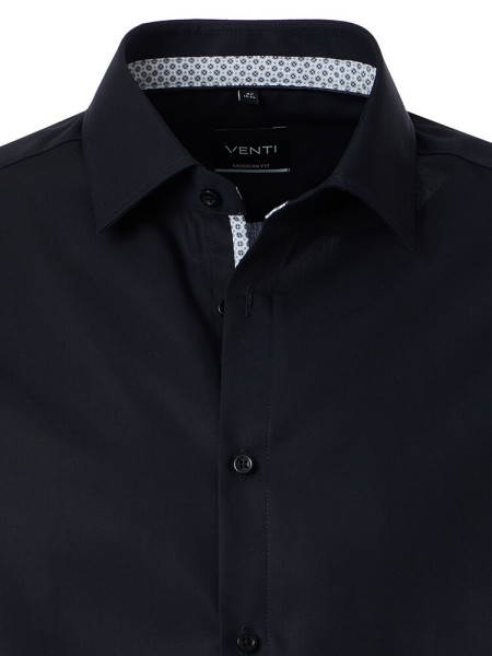 VENTI Regular Fit Camisa Negro Kent Popeline - Vista 1