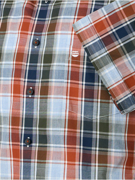 REDMOND Comfort Fit Camisa Rojo Button-Down Hyperflex Dobby - Vista 2