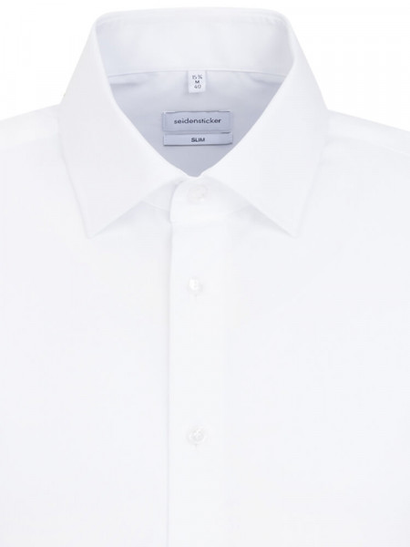 SEIDENSTICKER Slim Fit Camisa Blanco Business Kent Popeline - Vista 2