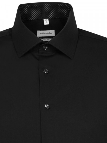 SEIDENSTICKER Tailored Fit Camisa Negro Business Kent Popeline - Vista 2