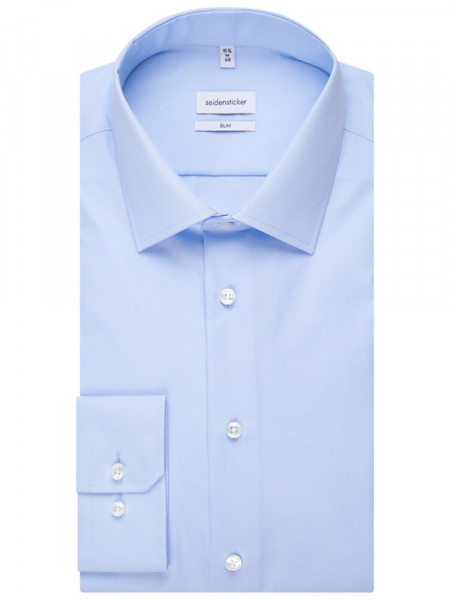 SEIDENSTICKER Slim Fit Camisa Azul claro Business Kent Popeline - Vista 4